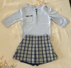 “Baby GAP” Skirt and Blue T-Shirt (Cotton)
