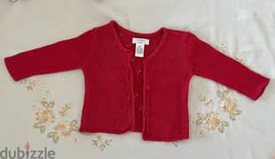 “Atlantique Kids” Red Buttoned Sweater
