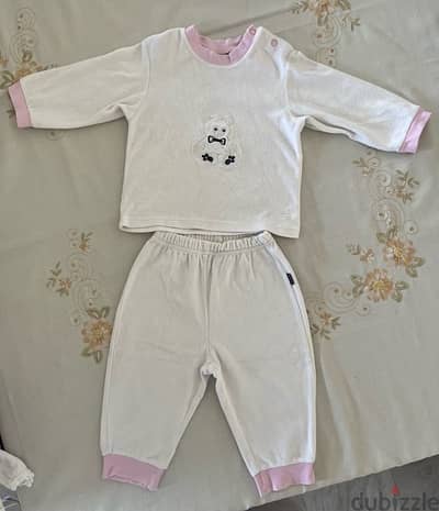 White Cotton Velvet Pajamas