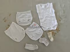 White Overalls, 3 underwear and 3 pairs of socks