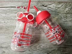 glass milk bottles with straw 0