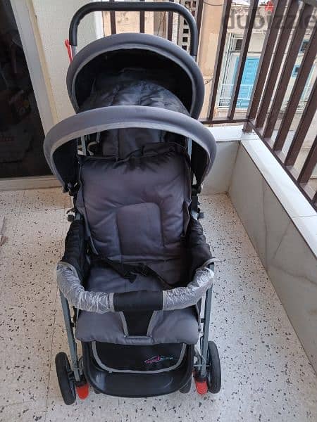stroller twins grey and black 2