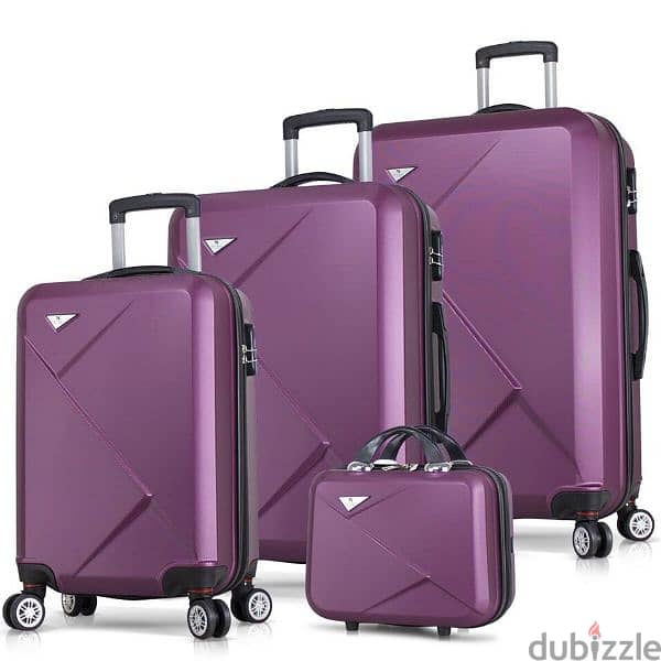 Polycarbonate superspace swiss set of 4 bags suitcase luggage 4