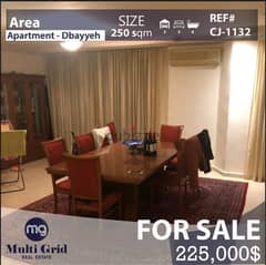 Apartment For Sale in Dbayeh, 250 m2, شقّة للبيع في ضبيّه