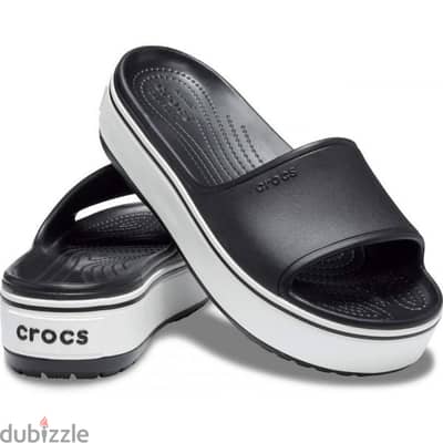 Crocs, Women'S Crocband Platform Slide Sandals Black  or pink