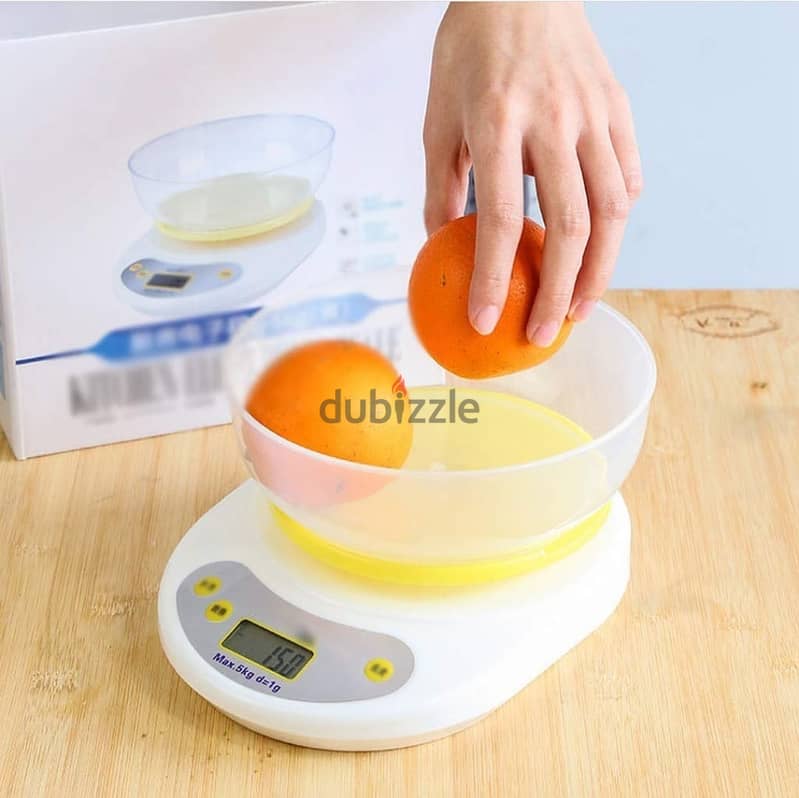 Kitchen Scale With Bowl, Weighs Up To 5kg, 21x16cm 0