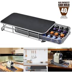 Coffee Capsule Drawer Stand, 37.5x18.5cm, Holds Up to 40 Capsules 0