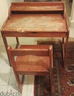 Wood desk and chair 0
