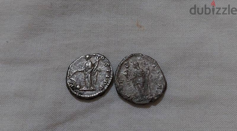 Set of 2 ancinet Silver Roman Coins Septimus Severus & Julisla Domana 1