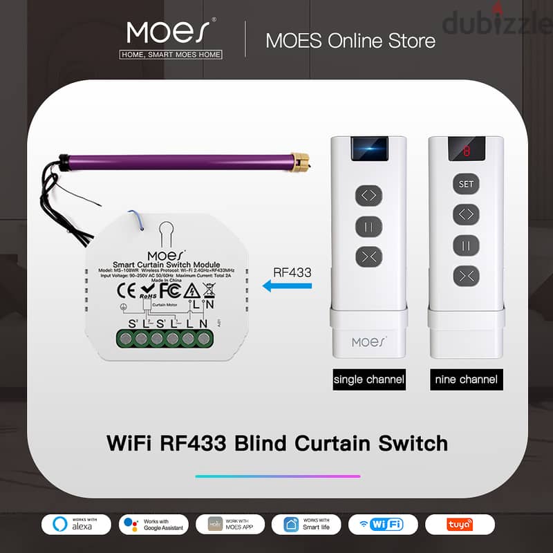 MOES Wifi + Rf Rolling Shutter Switch 5