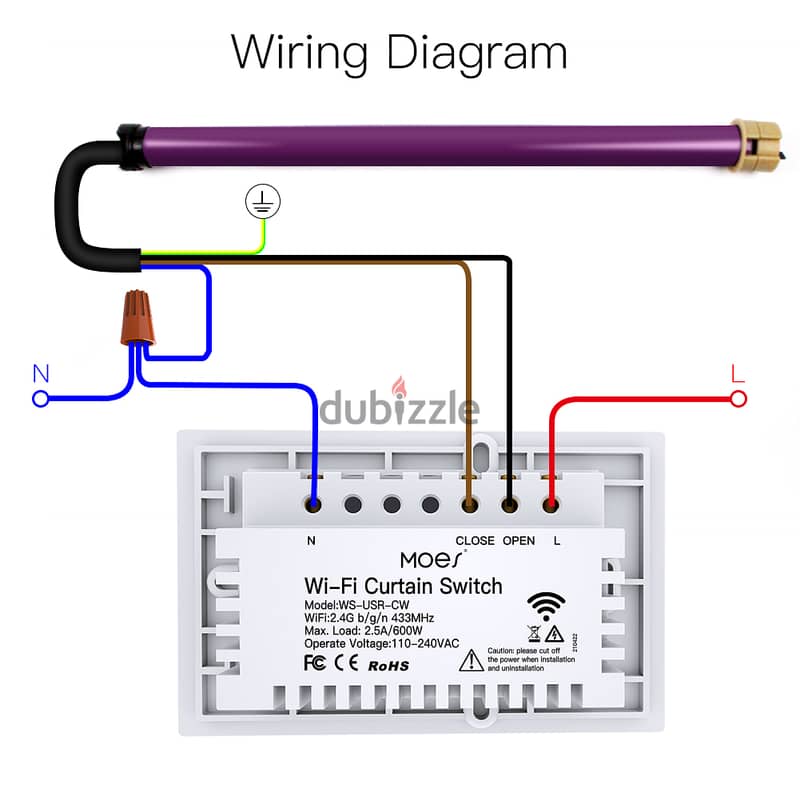 MOES WiFi Curtain Wall Switches US 6