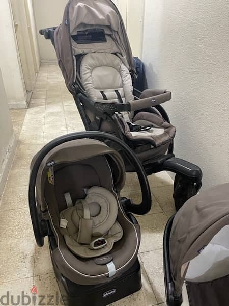 stroller chicco activ3 in 1 + carseat + bed + lots of toys and gadgets 1