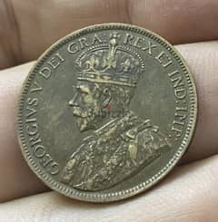 عملة عملات قديمة واحد سنت كندي الملك جورج الخامس سنة ١٩١٦ coin 0