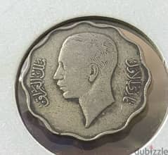 عملة عملات قديمة ٤ فلوس ملكي عراقي الملك غازي الاول ١٩٣٨ coin