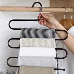5 Layer Metal Pants Hanger, 36x36, White - Brown 0