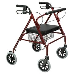 Four Wheeled Used But Like New Walker With Basket and Seat 0