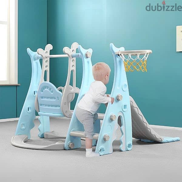 Kids Slide Set with Basketball Hoop 2