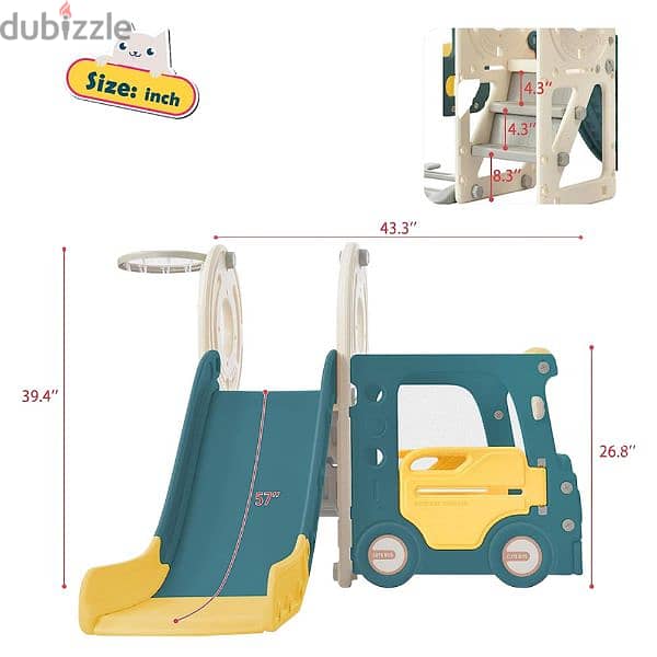 Kids Slide with Bus Play Structure 1
