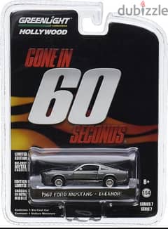 '67 Mustang Eleanor diecast car model 1;64.