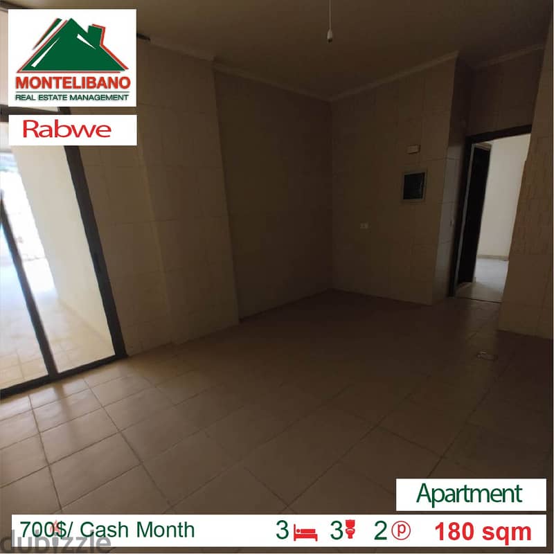 700$/Cash Month!! Apartment for rent in Rabwe!! 1