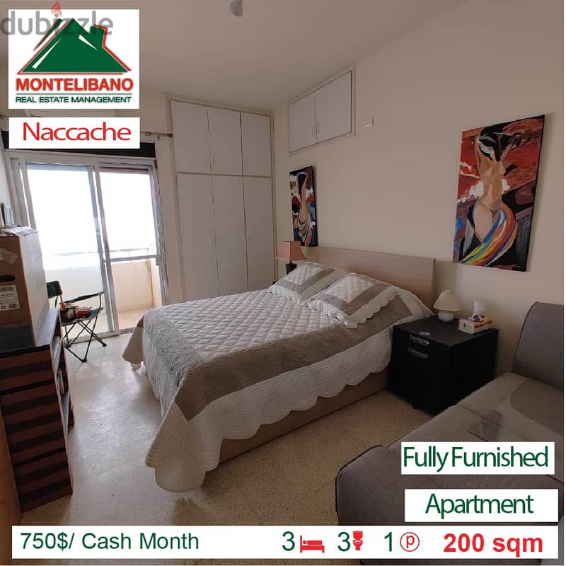 750$/Cash Month!!! Apartment for rent in Naccache!! 2