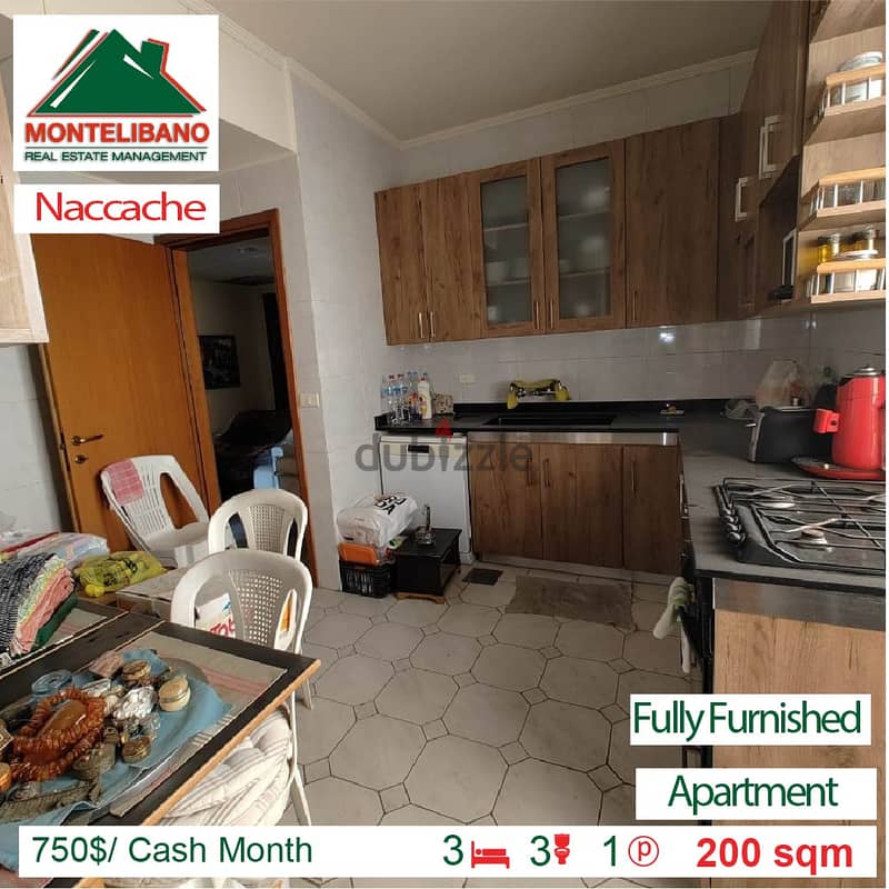 750$/Cash Month!!! Apartment for rent in Naccache!! 3