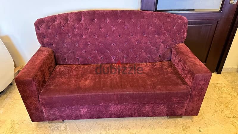 sofa purple capitoné 2