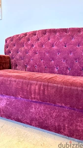 sofa purple capitoné 3