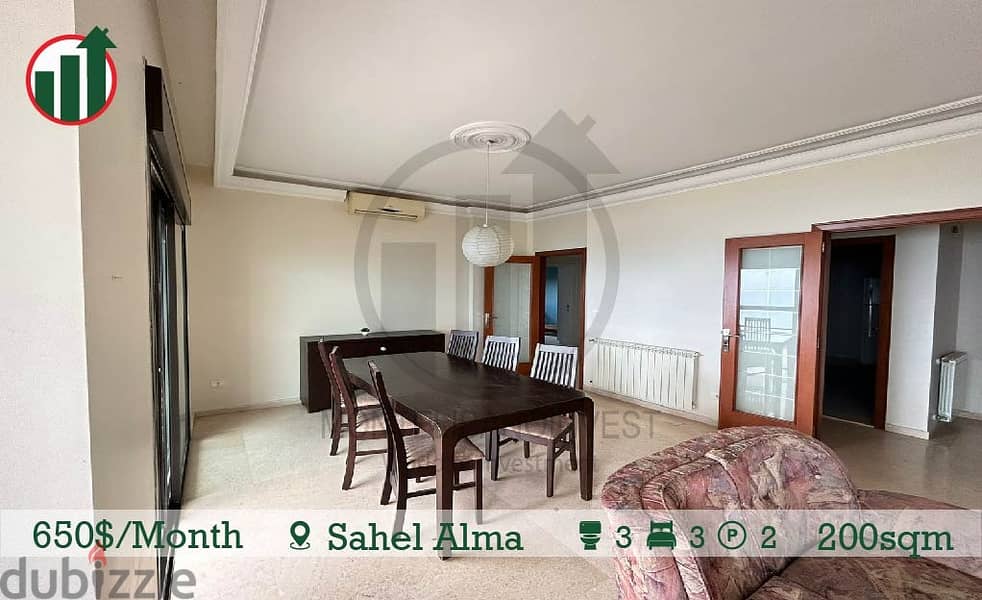 650$ / Month!! Apartment for Rent in Sahel alma!! 2