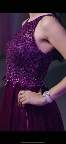 Long aubergine dress 0