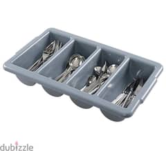 Plastic Cutlery Organizer, 55x32x10cm, 4 Compartments, Compartment Siz