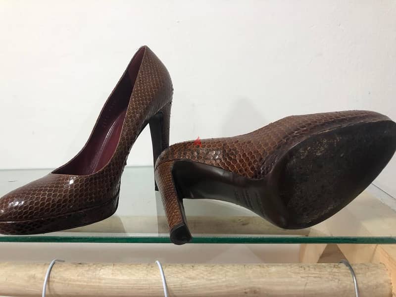 SERGIO ROSSI PYTHON SNAKESKIN HIGH HEELS 2