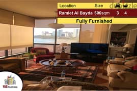 Ramlet Al Bayda 500m2 | Luxury Apartment | Furnished | Sea View |P 0