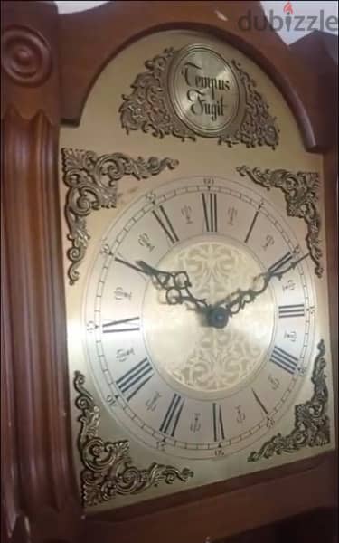 Tempus Fugit German wall clock ساعة قديمة خشب 1