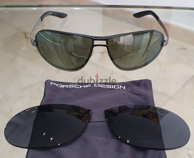 PORSCHE DESIGN Sunglasses with 2 colors exchangeable lenses 1