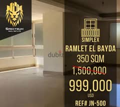 Luxurious In Ramlet El Bayda (350Sq) 4 Bedrooms SEA VIEW , (JN-500)