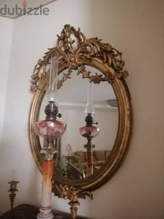 مراية فرنسية انتيك في غاية الجمال والروعة مميزة تلبيس ورق الذهب mirror