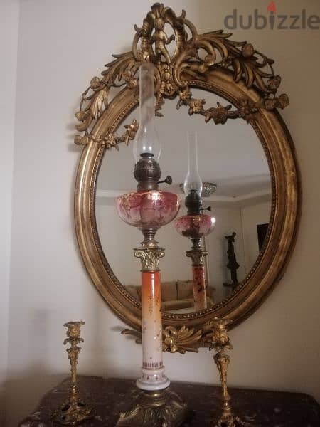 مراية فرنسية انتيك في غاية الجمال والروعة مميزة تلبيس ورق الذهب mirror 1