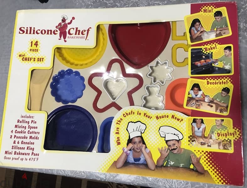Silicone chef Bakeware for kids OVEN PROOF UP TO 475*F ~= 250*C 0