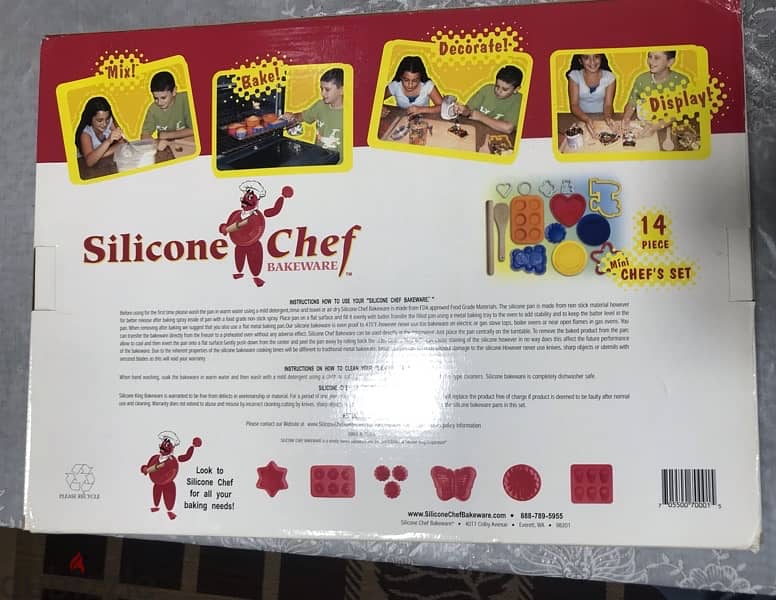 Silicone chef Bakeware for kids OVEN PROOF UP TO 475*F ~= 250*C 7