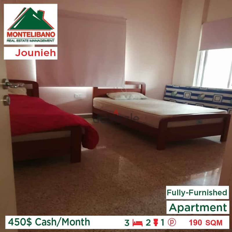 450$ Cash/Month!! Apartment for rent in Jounieh!! 2