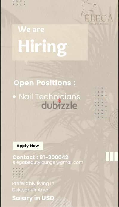 nail technician  needed