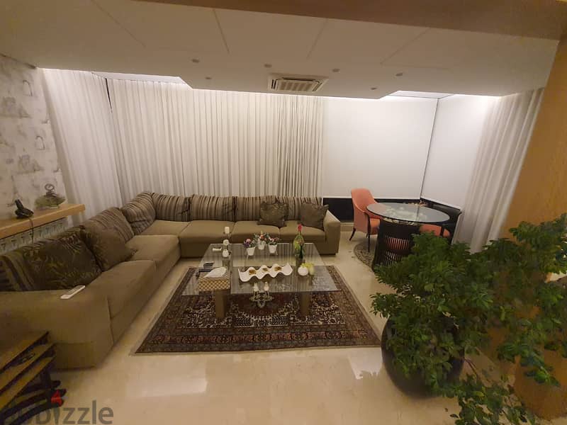 Furnished 285m2 apartment+open mountain/sea view for rent in Baabda 15