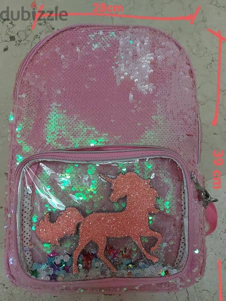 school bag unicorn used h: 39cm; w: 28cm ; d: 13cm 1