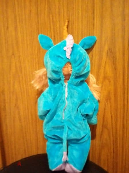 BABY GIRL DIMIAN in Unicorn Overol large as new doll 35Cm has hair=15 2