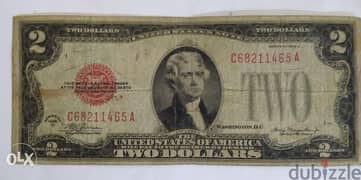 USA two Dollar Banknote Red Seal year 1928