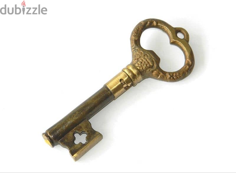 Vintage Wine Opener Old Key Solid Brass Barware Corkscrew Key 2
