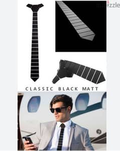 tie geomatric black matt