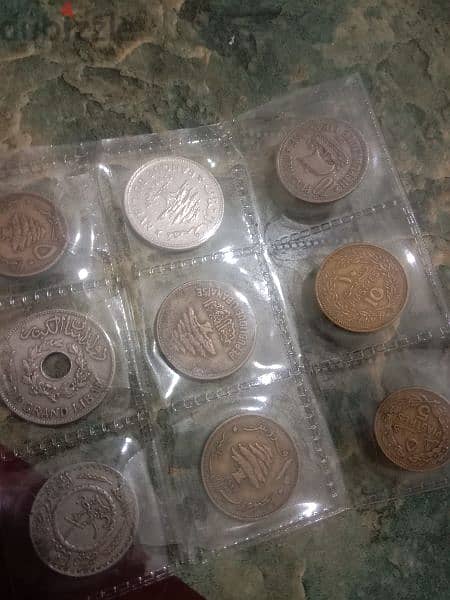 مجموعة من العملة المعدنية اللبنانية القديمة 1