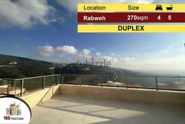 Rabweh 270m2 + 80m2 Terrace | Duplex | High End | Mountain View | MJ